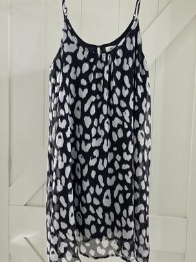She + Sky Black and White Spotted Mini Dress